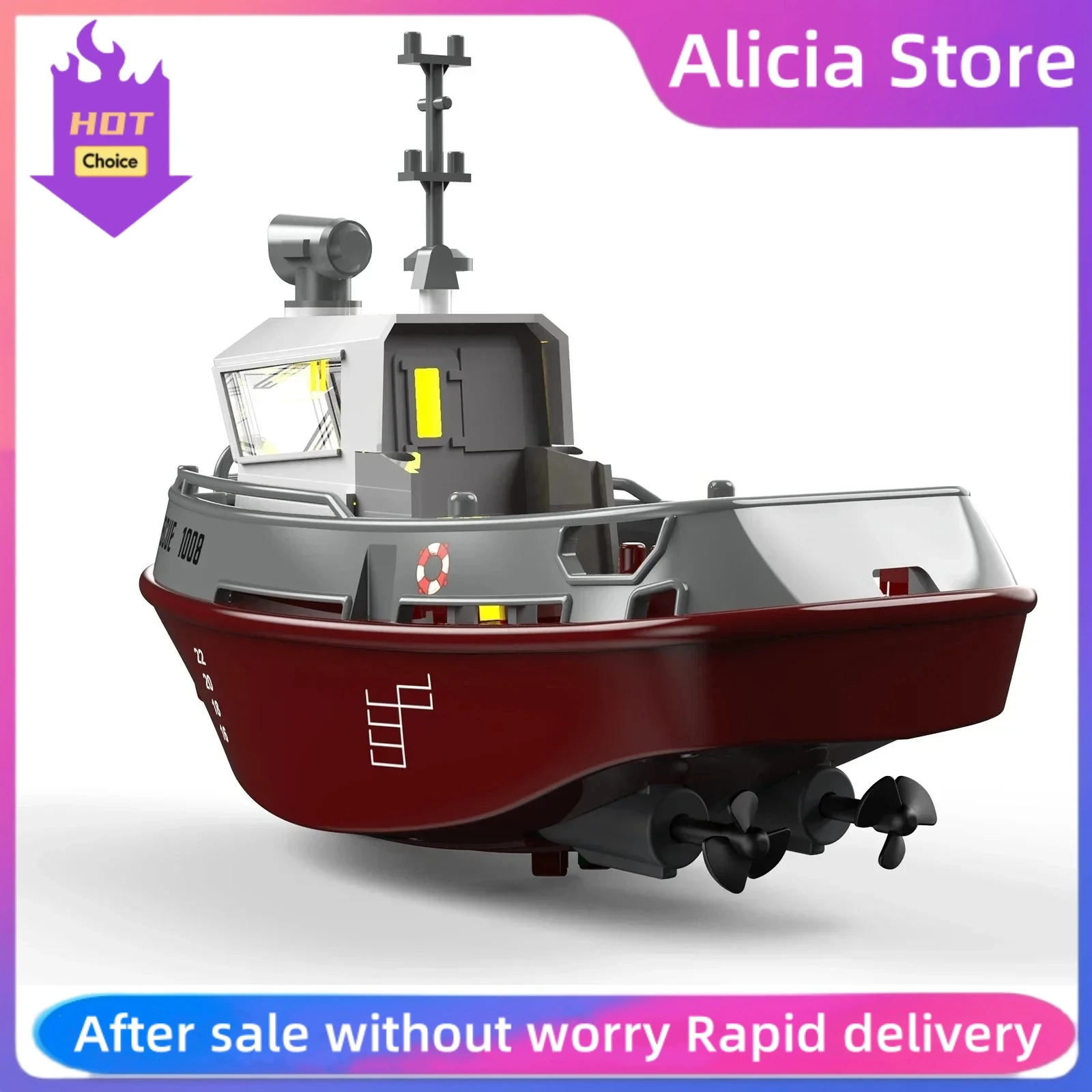 

New S820 RC Boat 2.4G 1/72 Powerful Dual Motors Wireless Electric Remote Control Tugboat Model Toys Kids Gift Holiday Gifts