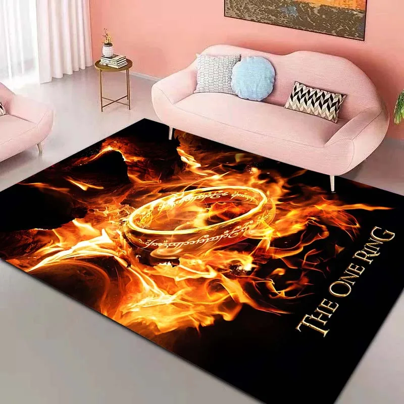 15 Sizes L-Lord of The Rings Pattern Rug Carpet for Living Room Bathroom Mat Creative Doormat Carpet for Bedroom Home Decor