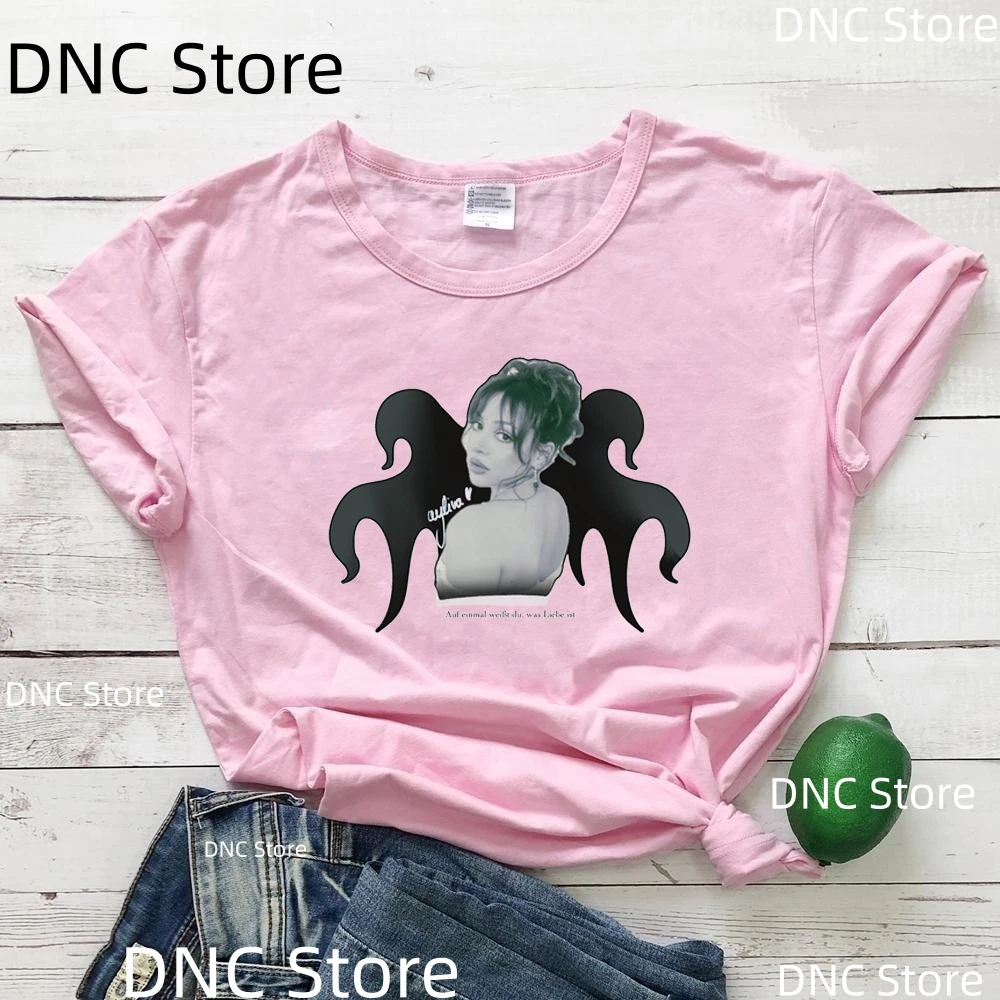 2025 Women Music Singer Ayliva Printed T-Shirt Women Fashion Trends 00s Girls Tshirt Summer Pink Short Sleeved Femme Shirt Top