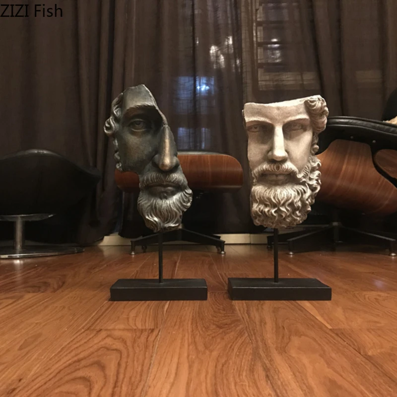 

Facial Sculpture Retro Facial Statue Desktop Decoration Crafts Character Ornaments Home Accessories Display Figurines Miniatures