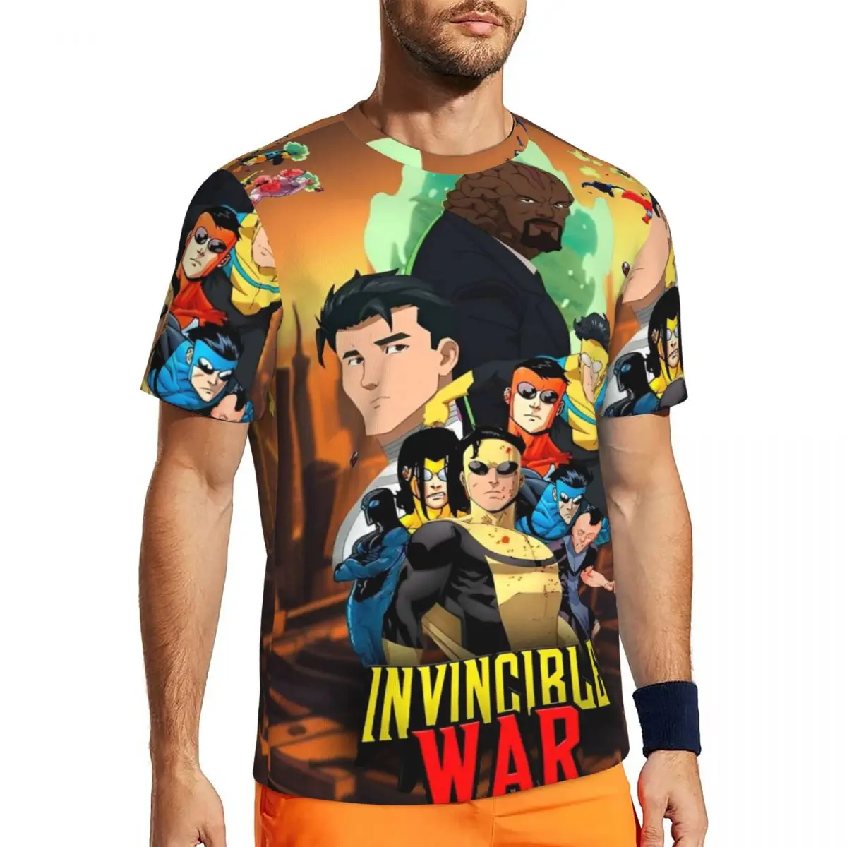 

Gym T-Shirt For Mens Invincible Hero Manga Mark Grayson T-Shirts Trendy Cool Summer Tees O Neck Streetwear Printed Tops