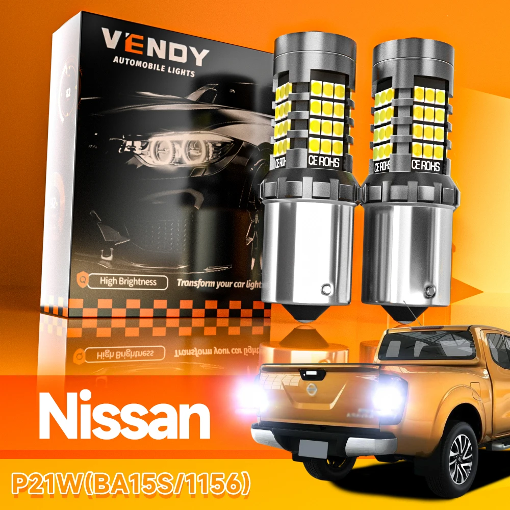 2 stücke LED Reverse Licht Blub Backup Lampe P21W BA15S Canbus Für Nissan Almera Murano Navara NP300 NV200 NV250 NV400 Pathfinder 3