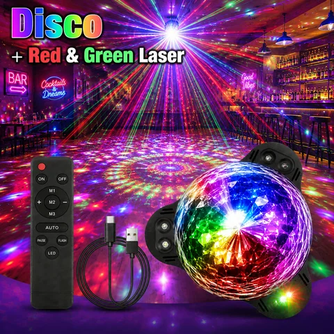 Disco + Red & Green Laser Effects Perfect for Any Party – Great for House Parties, Birthday Parties, DJ Events, Clubs, Bars, Wed