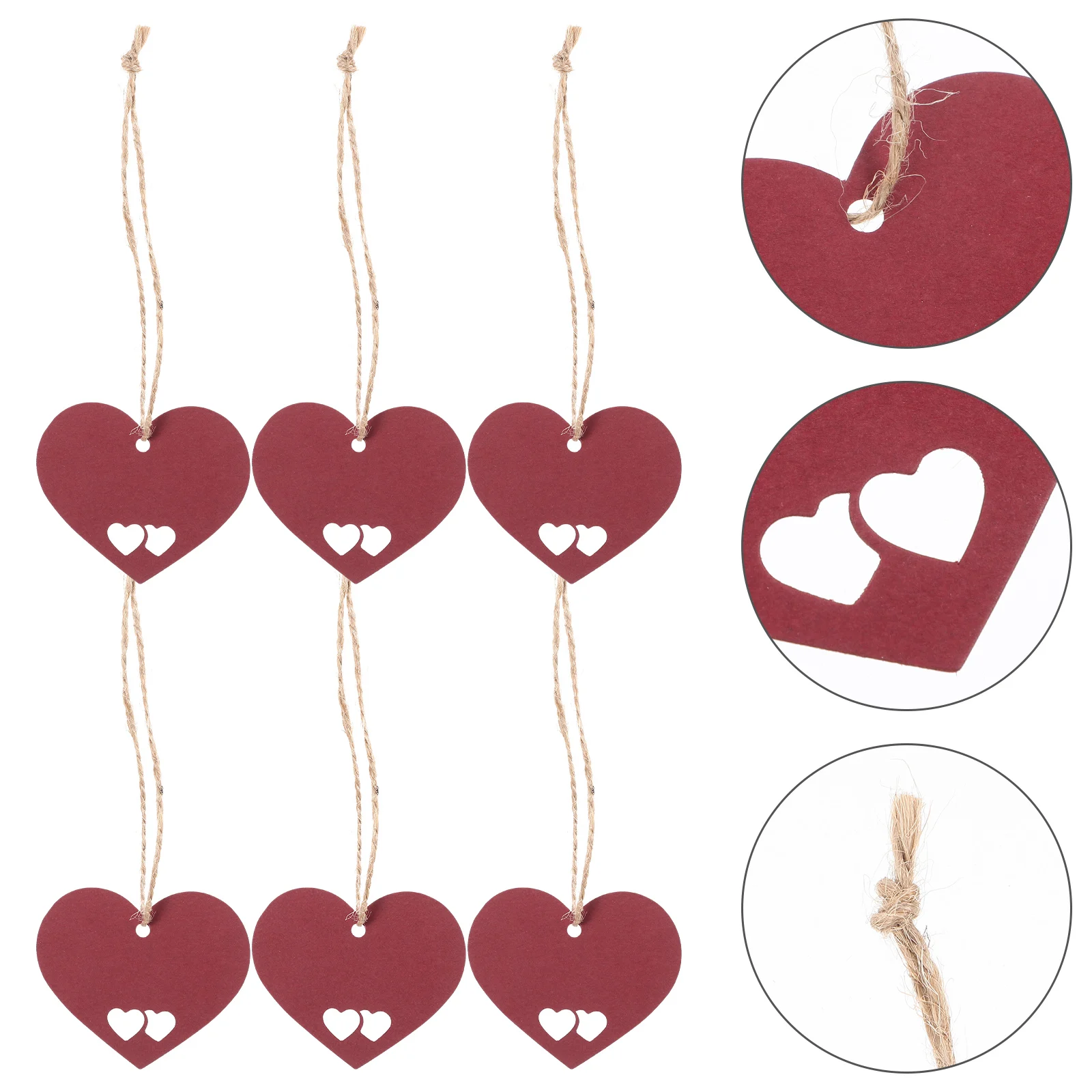 

1 set 1 Set Heart Shaped Romantic Diy Craft Hanging Gift Cards Durable Paper Valentine Decorative Tags For Wedding