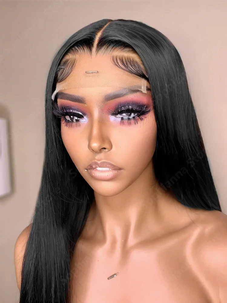 42 بوصة 13X4 مستقيم الدانتيل الجبهة الباروكات شعر الإنسان الدانتيل أمامي خصلات الشعر المستعار الإنسان للنساء غلويليس الباروكات قبل قطعها