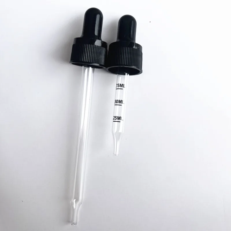 100X Dropper Lid Screw Cap Cover with Glass Pipette For 18mm / 410 Doterra Young Living 5ml 15ml 30ml100ml Essential Oil Bottles