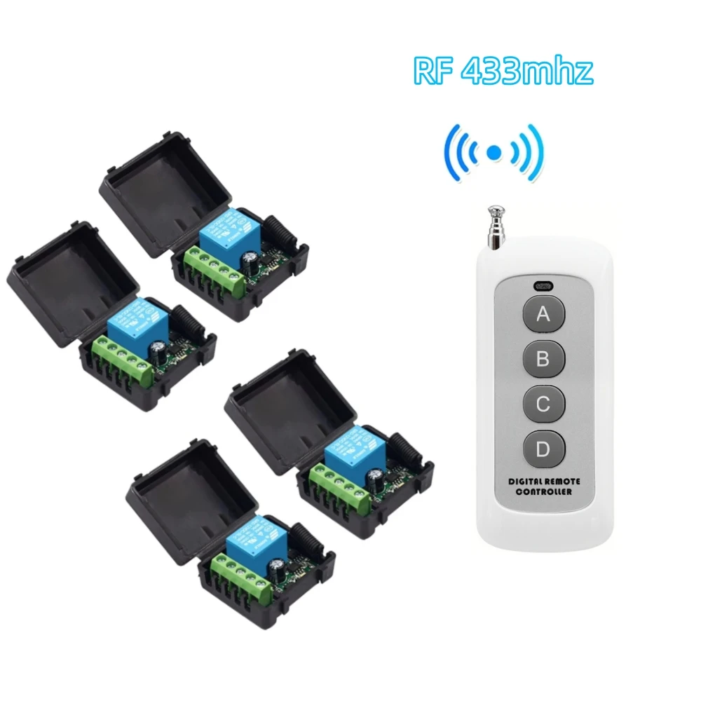 

433.92Mhz DC 12V 10A 1CH Relay Module Receiver Wireless Remote Control Switch 433Mhz for DC Motor Gate DIY LED Garage Door
