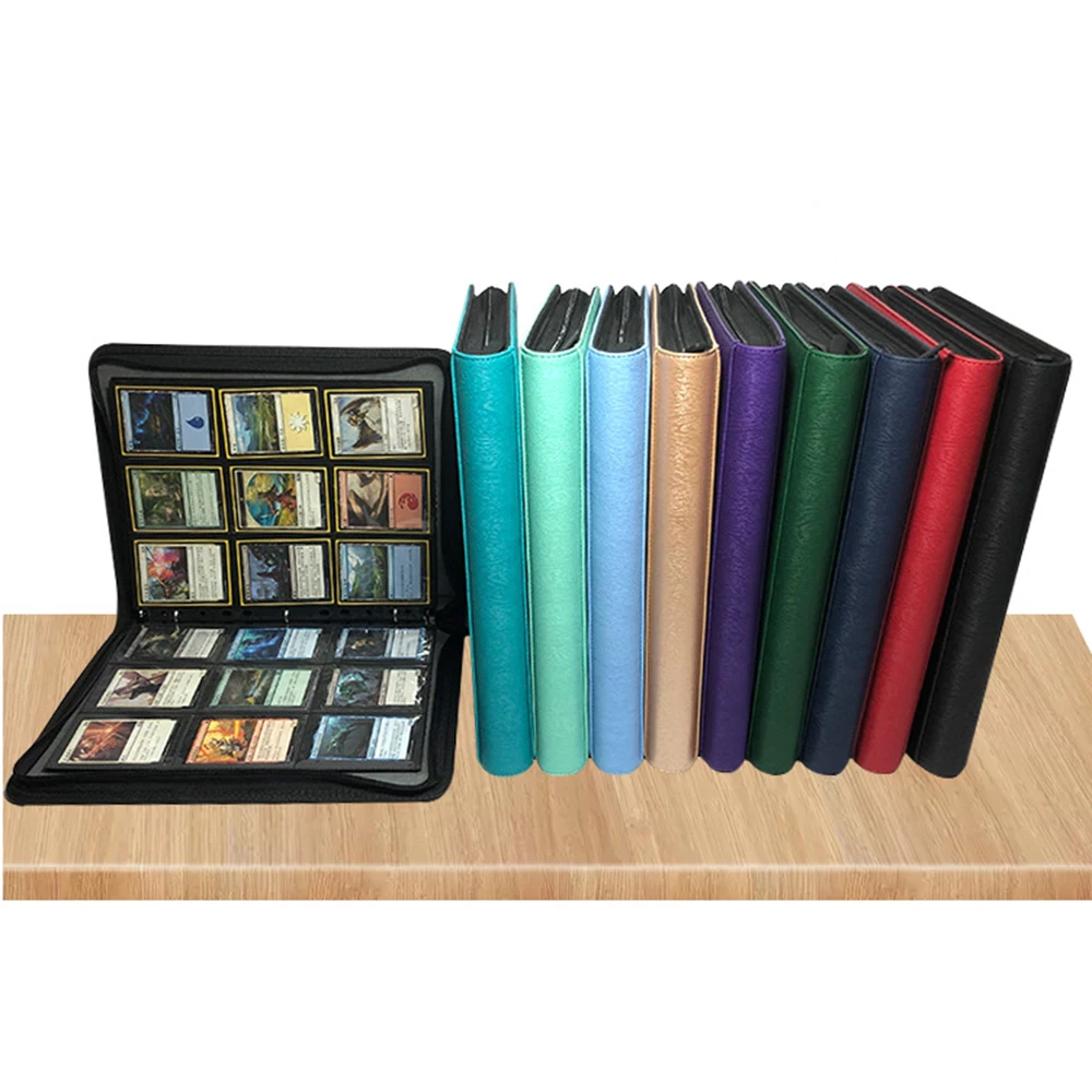 

НОВЫЙ Премиум-класса из искусственной кожи на молнии для хранения альбомов с 3 кольцами, пакет для коллекционных карточек, подходит для 9 карманов, страниц, переплет «сделай сам»