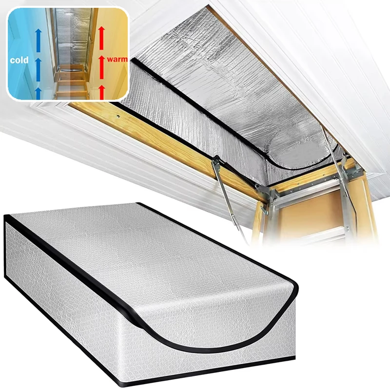 

Attic Stair Insulation Cover Thermal Barrier Energy Saving Ladder Guard with Zipper Entry Fire Resistant Cold Proof Foam Bubble