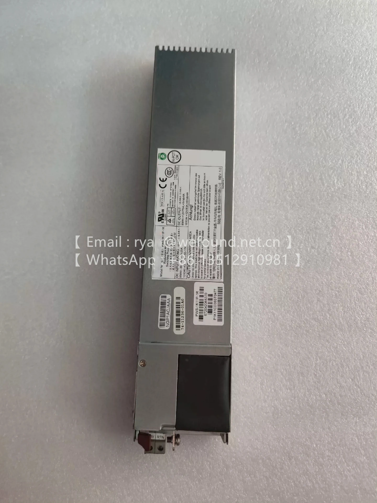 PWS-1K11P-1R 850/1010W 1U -48V DC POWER MODULE