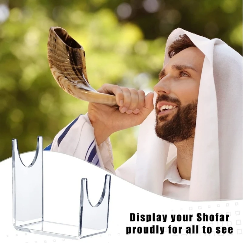 Shofar Stand Clear Acrylic Stand for Shofar Sturdy Shofar Horn Stand for Home