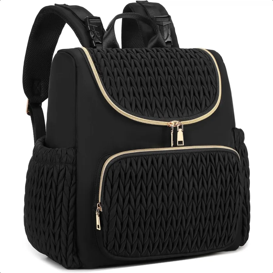

Large Capacity Diaper Bag Backpack with Stroller Buckle WaterResistant Travel Baby Bag with Insulated Pockets Fashion Blackligh