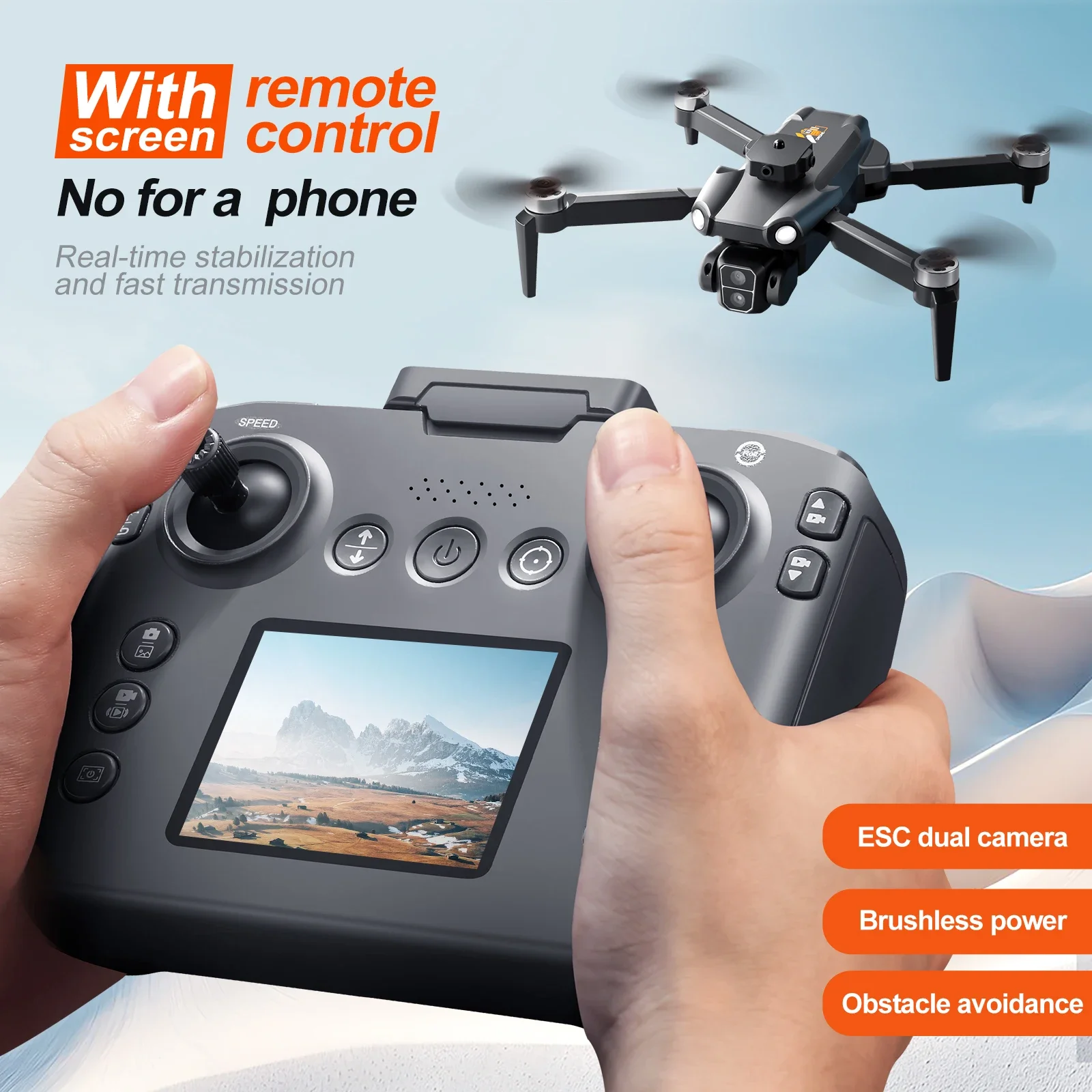 

S119 Profesional Drone HD Dual-Camera FPV with Screen Remote Control Obstacle Avoidance Brushless Optical Flow RC Quadcopter Toy