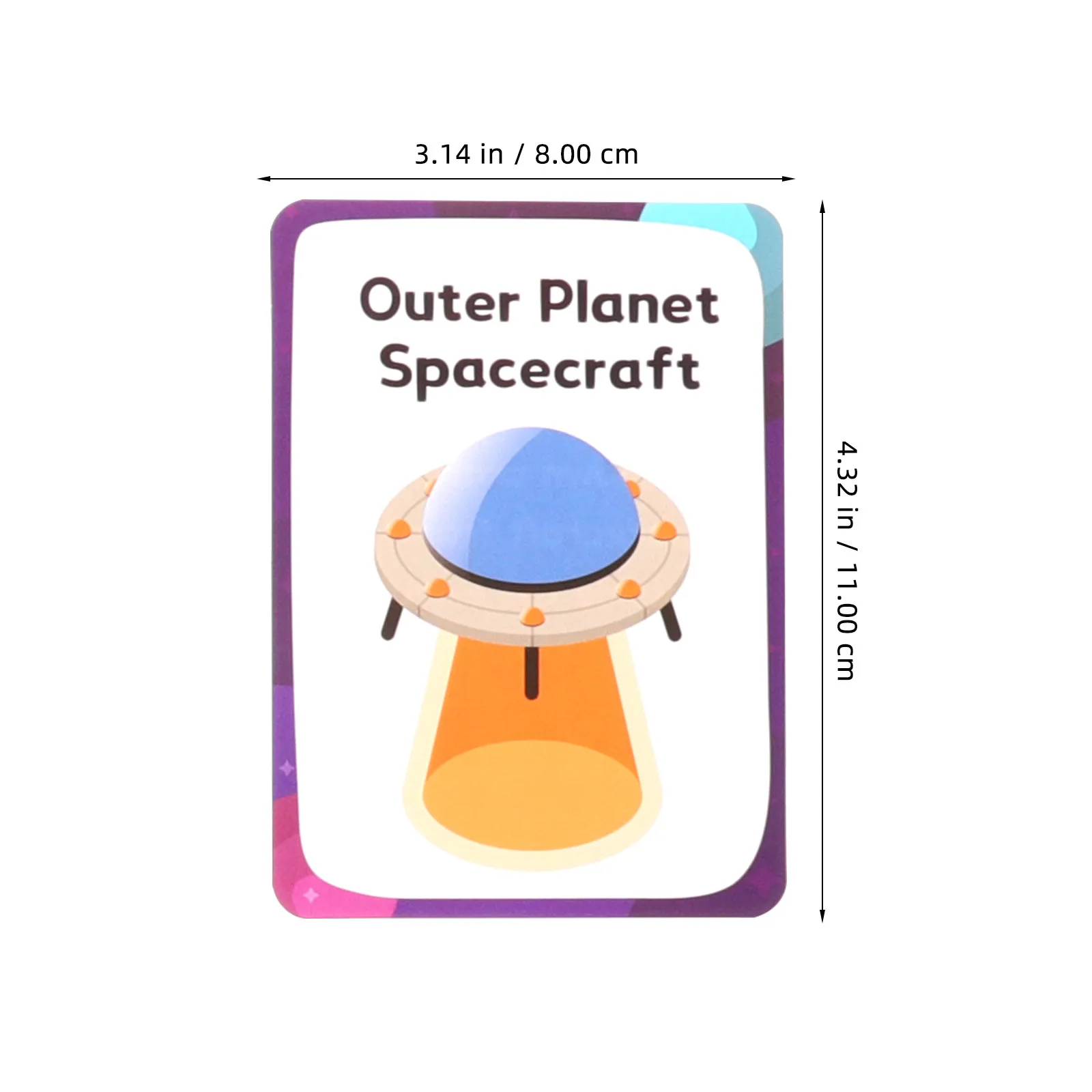 34Pcs Space Learning Cards Cartoon Flash Cards for Kids Cognitive Skill Development Portable Educational Fun