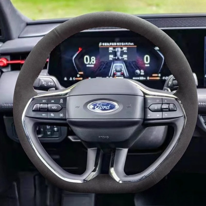 

Для Ford EDGE Mondeo EVOS 2022-2025 чехол на руль из натуральной кожи и замши, сшитый вручную