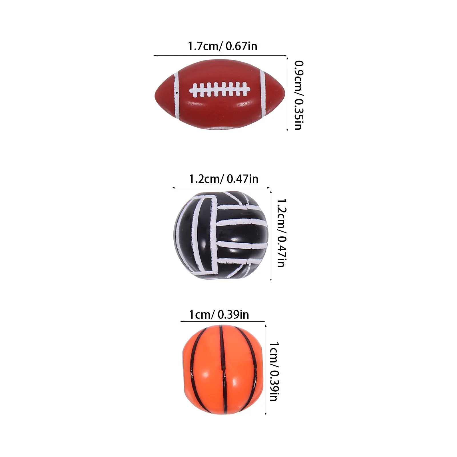 300Pcs Sports Theme Loose Beads Acrylic Lightweight Large Hole for DIY Jewelry Bracelets Keychains Baseball Basketball Soccer view 5