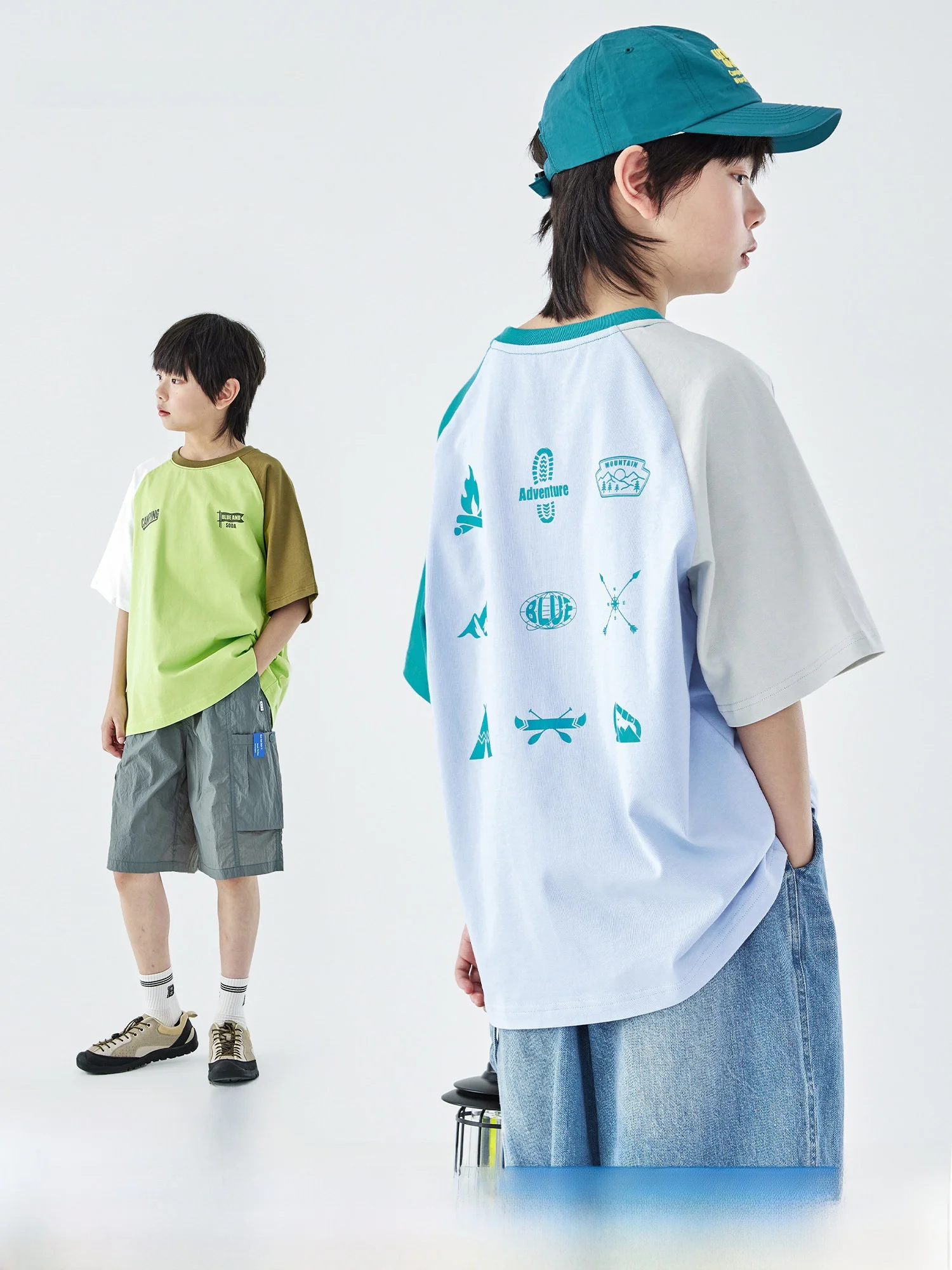 blue-soda-summer-2026-new-men's-children's-camping-cotton-short-sleeve-t-shirt-youthful-print-casual-wear-for-boys