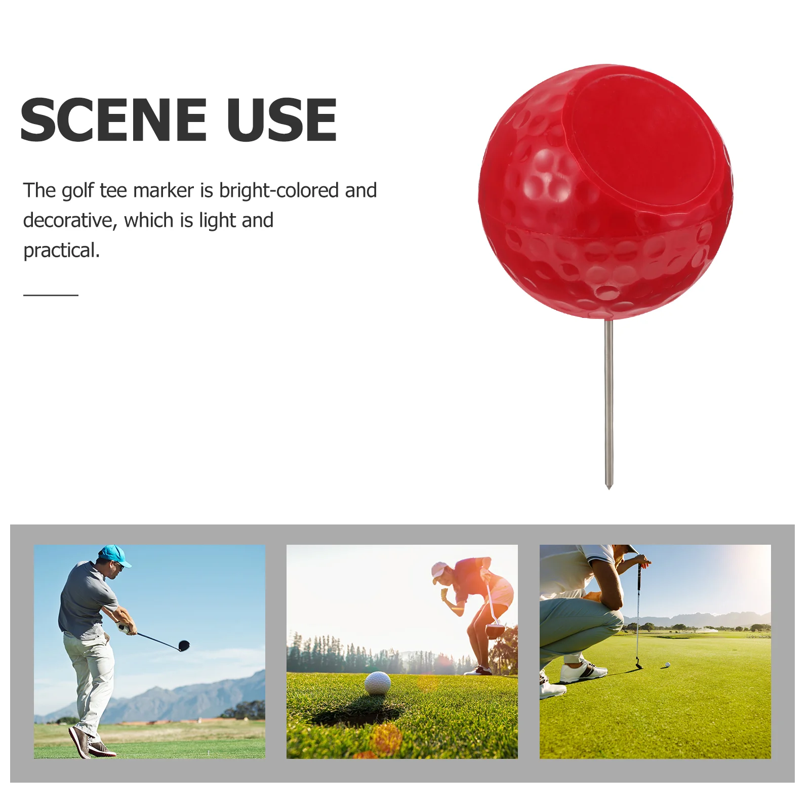 Portable Marker Golf Course Tee Sign Golden Supplies (red Bevel) Ball Tool Bright Color