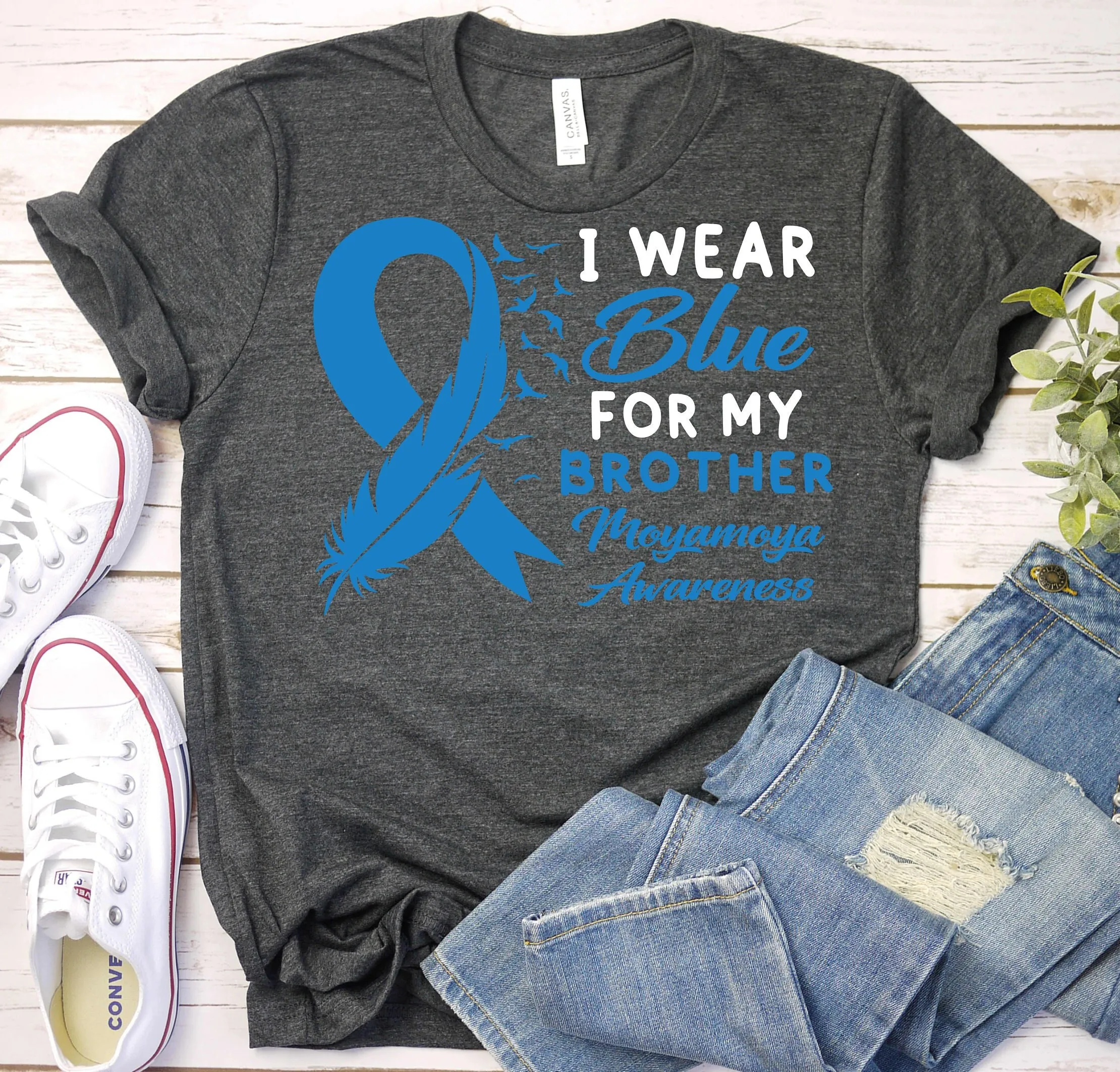 Moyamoya Disease Awareness T Shirt Cerebrovascular Support Brother Survivor