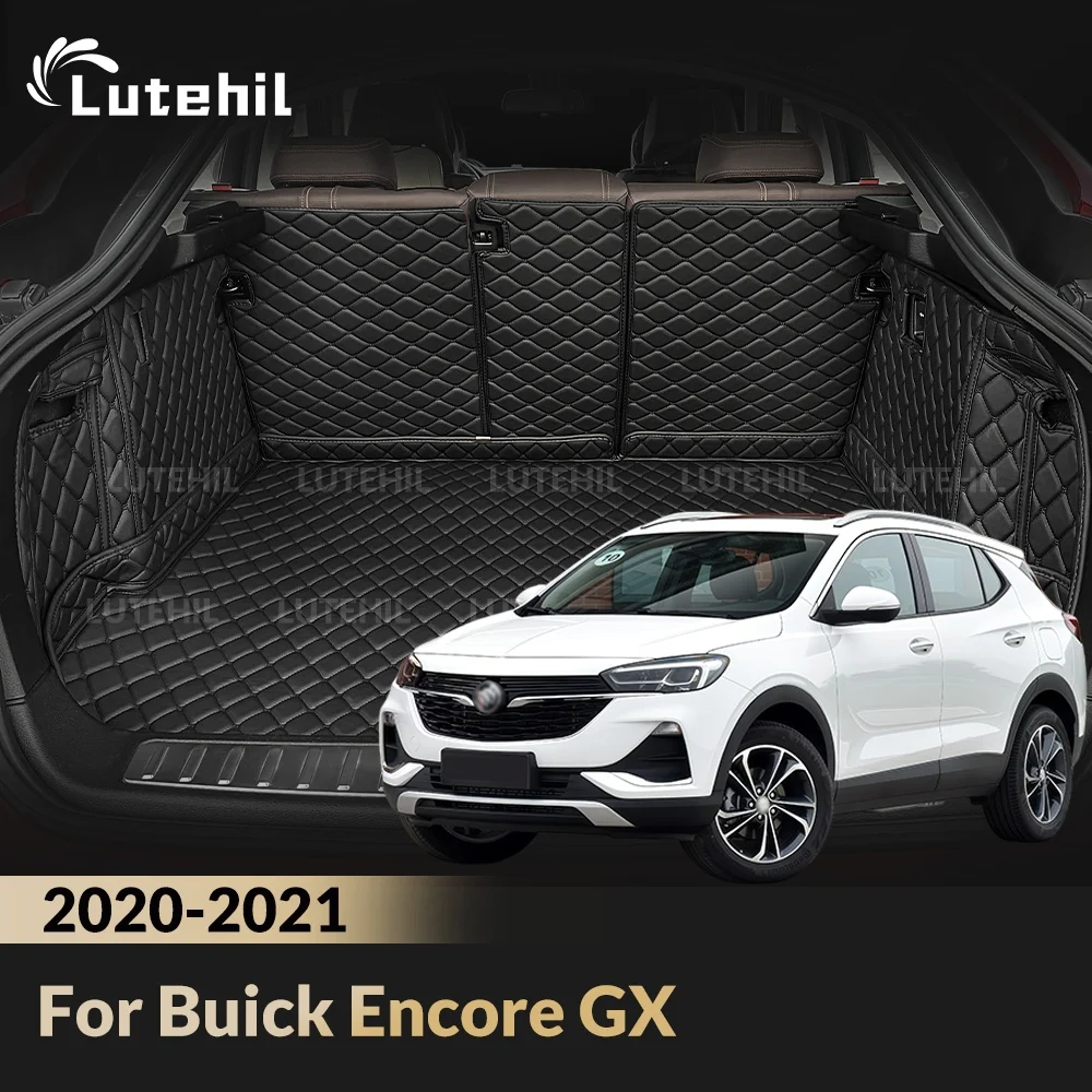 Lutehil For Buick Encore GX 2020 2021 Car Trunk Mats Carpet Cargo Liner Car Backrest Pad Interior Accessories Protector