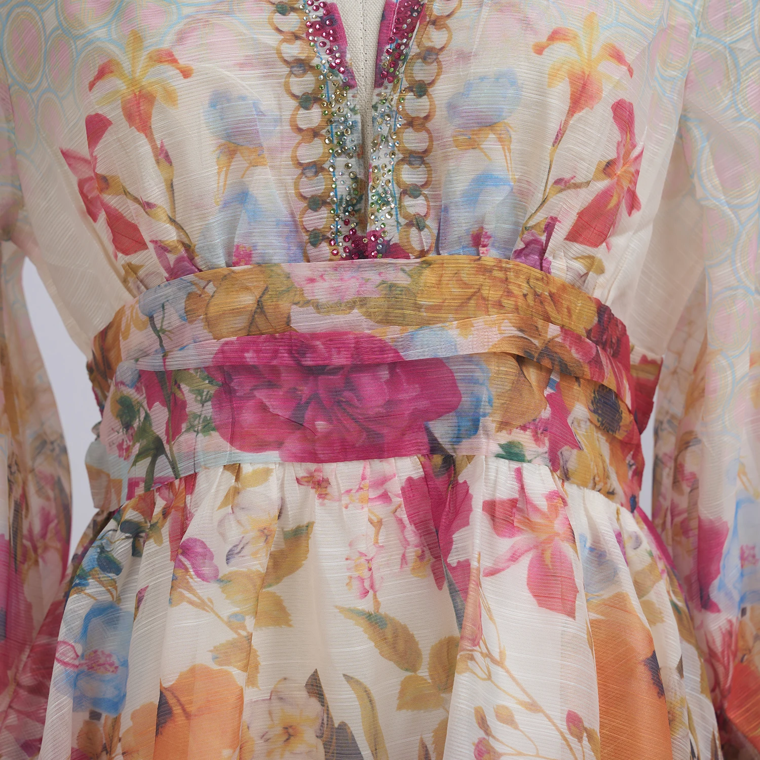Faionable Diamond ort Dr Women's Sweet Sle Lantern Sve Print Dr V-Ne Long Sve بوليستر أنتو
