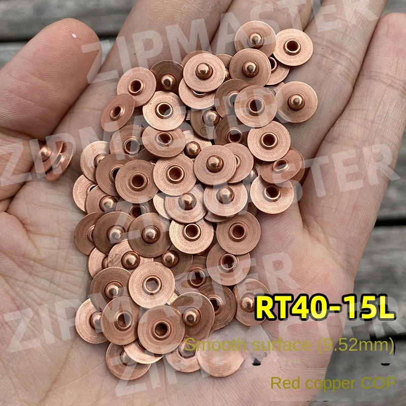 

100pcs Japanese YKK Collision Nail Smooth Style Straw Hat Nail Rivet Denim Nail I-shaped Button Four in One Buckle Red Copper