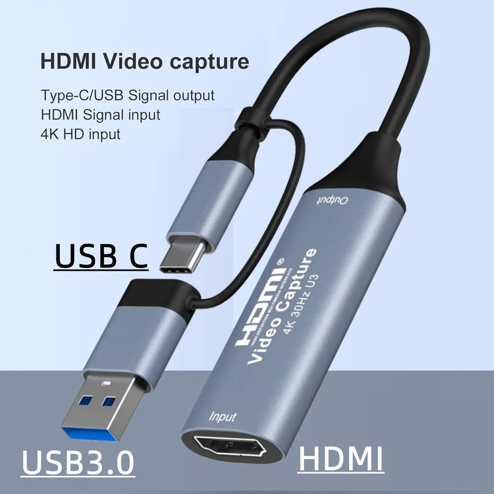 Carte d'acquisition vidéo USB3.0 HDMI, compatible avec USB/type-c, enregistrement de jeu pour Switch Xbox PS4/5, diffusion en direct