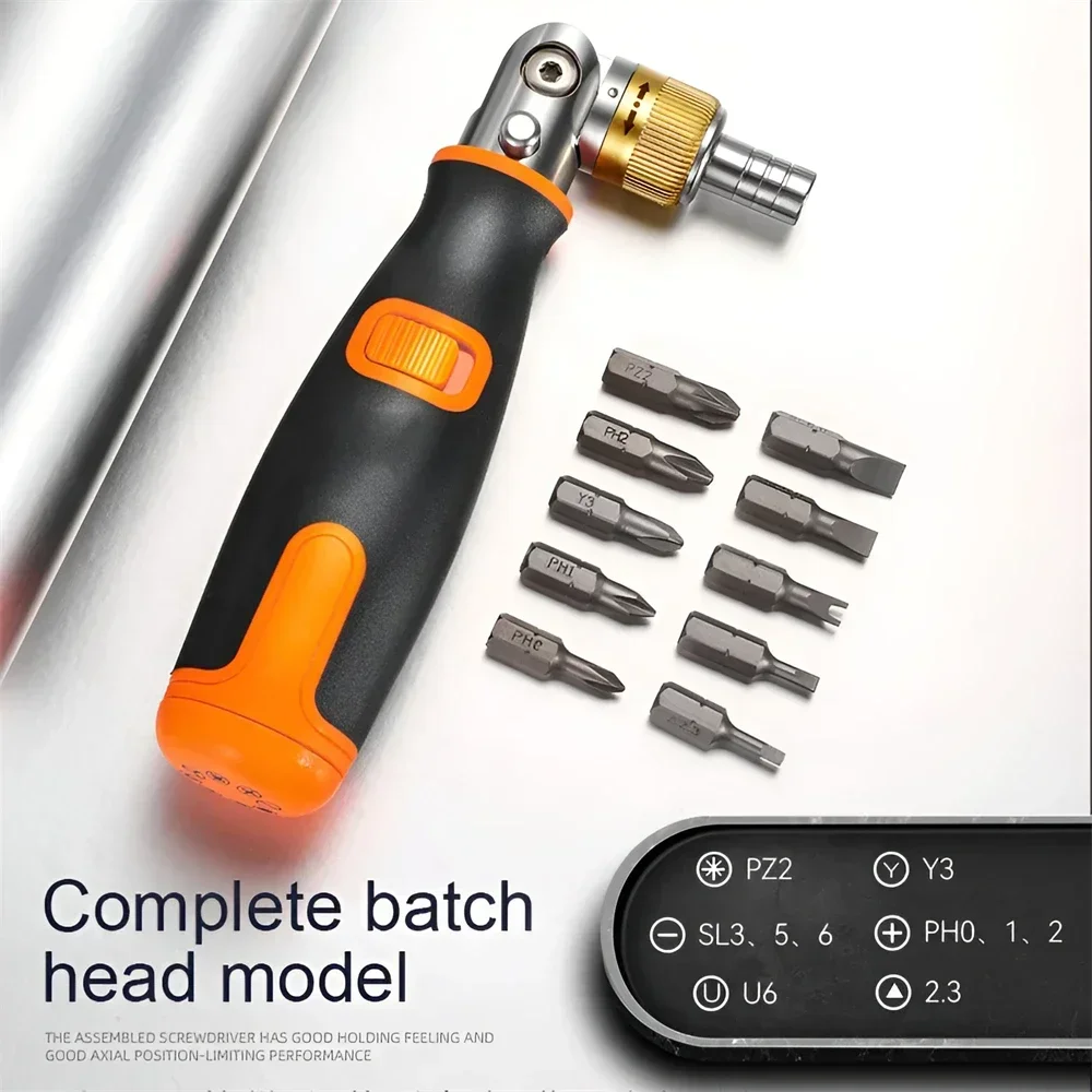 Ratchet Screwdriver Set 10 In 1 Multi-Angle Screwdriver Professional Portable Hardware Hand Tools  Ratchet Screwdriver
