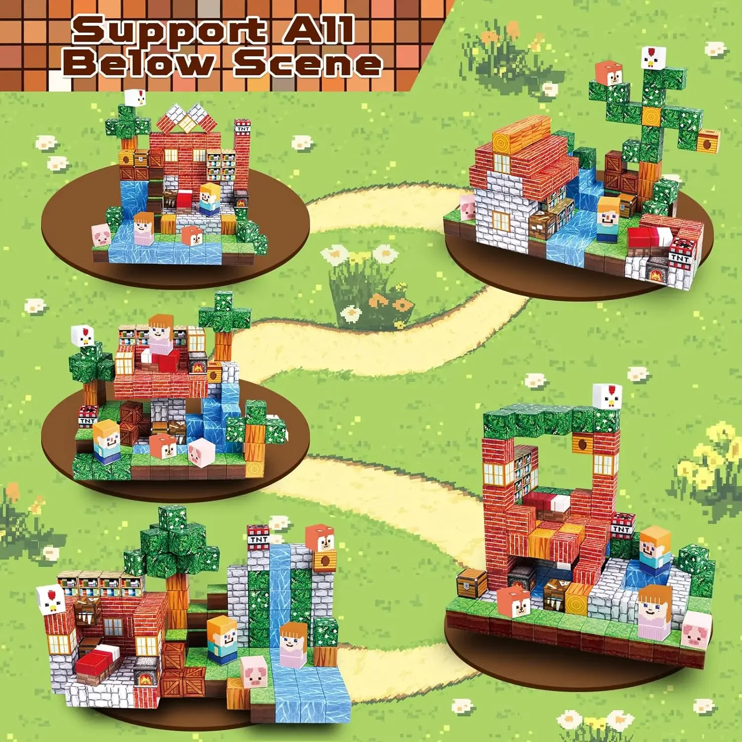 150 STKS Magnetische Dieren Blokken 3D Bos Dierentuin Model Creatieve STEM Gebouw Speelgoed DIY Decoratie Educatief Kids Gift Set