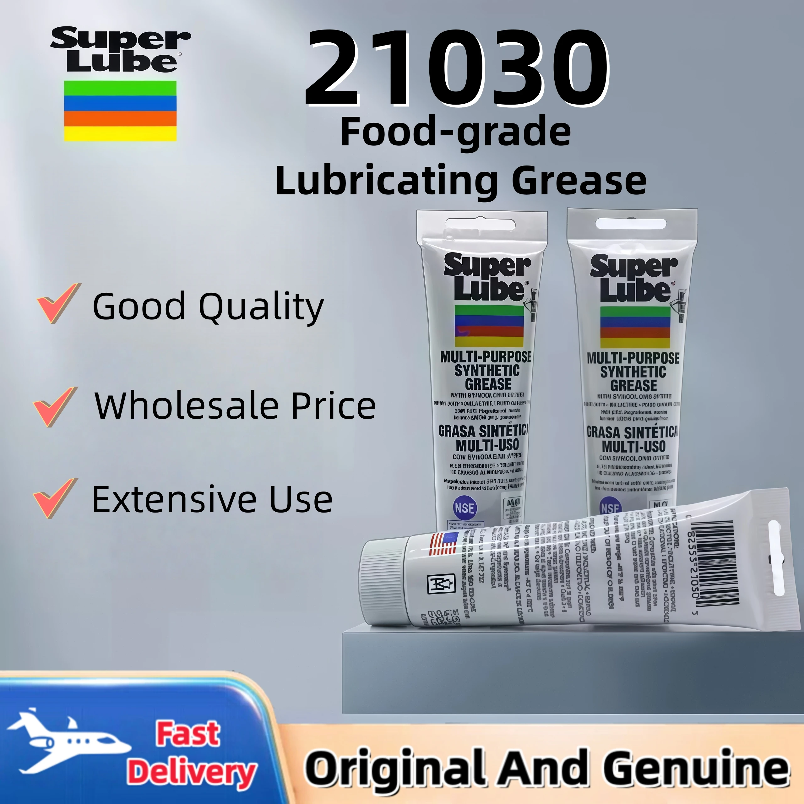 

Super Lube 21030 Multi-Purpose Synthetic Grease PTFE Lubricant 3 Oz Tube NSF Food Grade for Track Hinge Chain