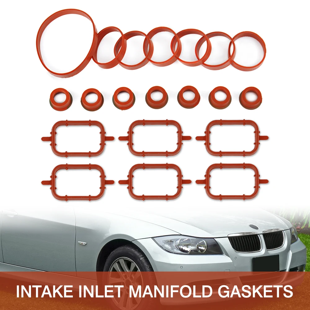 Junta de sellado del colector de entrada de goma de 20 piezas para BMW M47 M57 E87 E46 E53 E60 E63 E65 E90 E91 E92 E93 E39 11612246949 piezas de coche