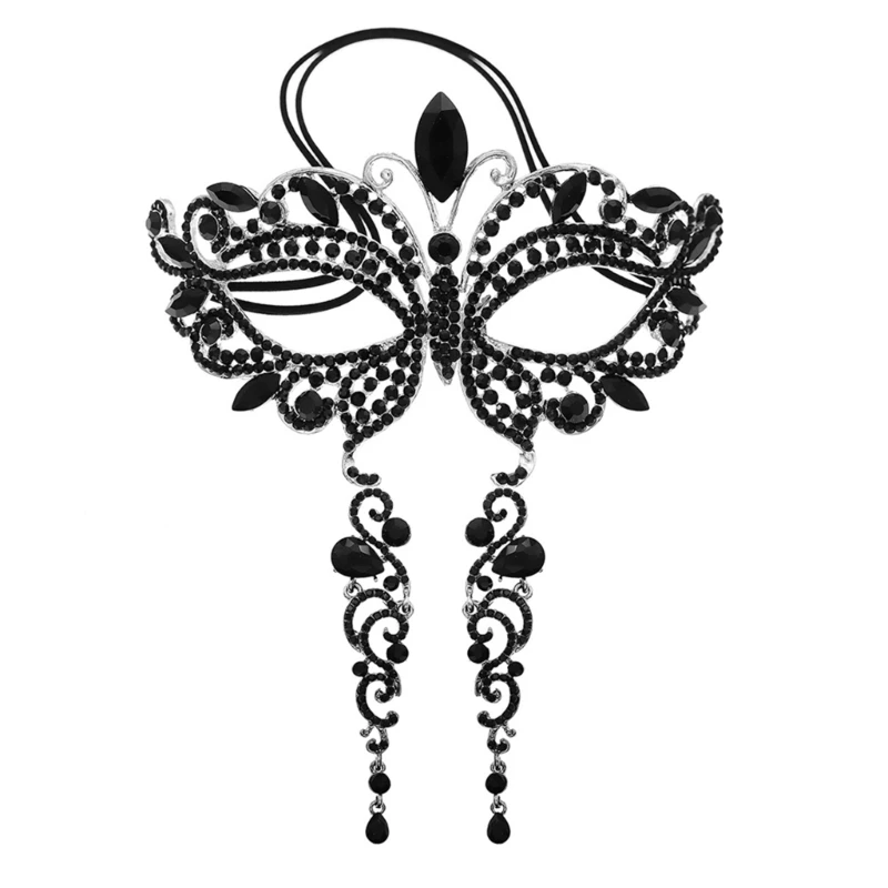 

Masquerade Masks Diamond Rhinestones Masks Mardi Gras Masks with Adjust Straps N7YF