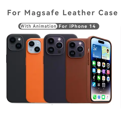 Original Apple Case Magsafe Leather Magnetic Case For iPhone 14 Pro Max 14 Plus Case Wireless Charging 14 Pro Drop Protect Cover