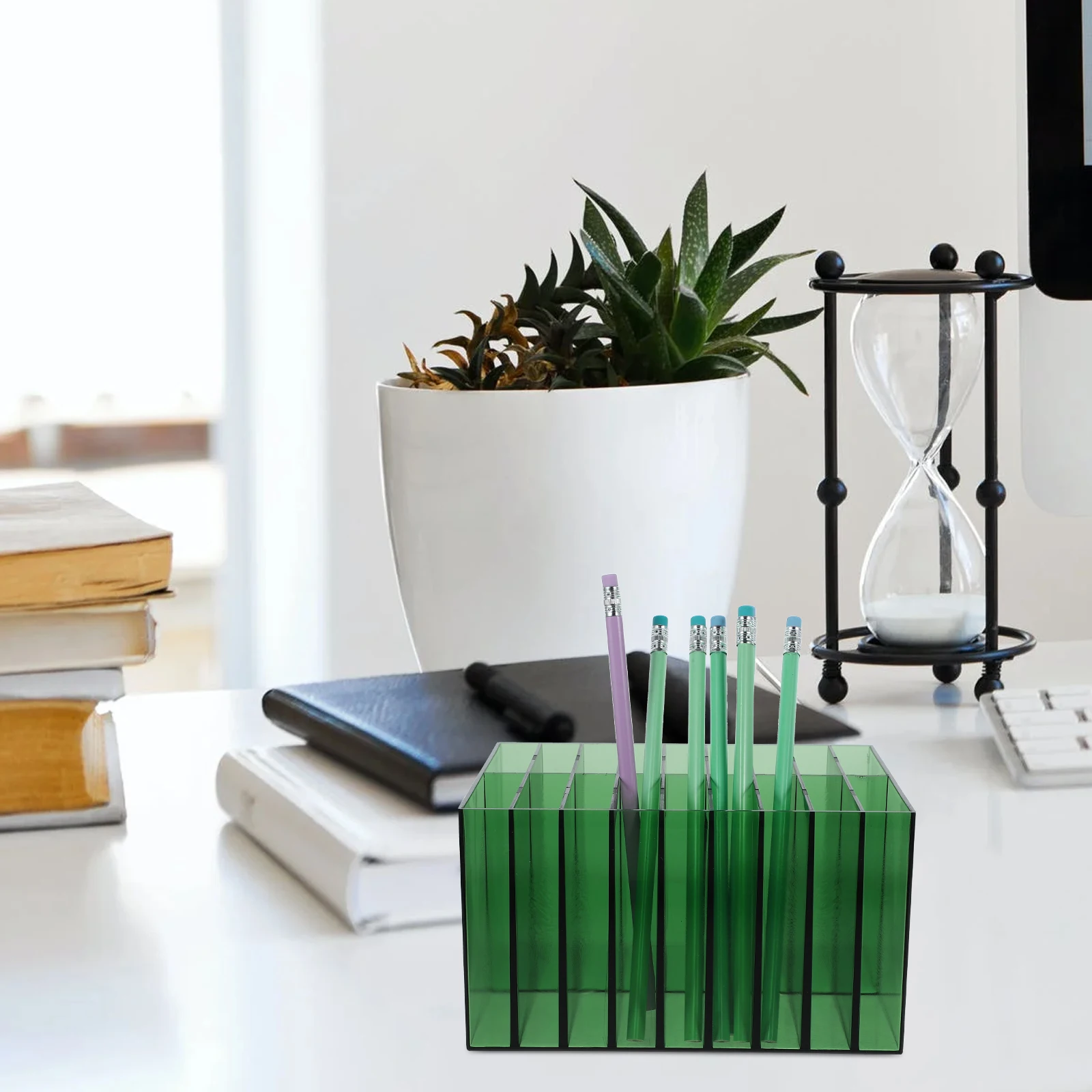 

Marker Storage Box Pen Holder Organizer Desk Crayon Portable for School Pencil Large Capacity Holders