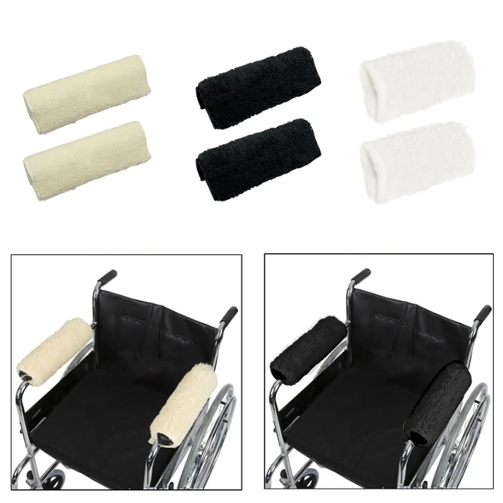 Lamb Fleece Armrest Pads Ergonomic Elbow Comfort Cushion Cover for Sofa Armrest and Lounge Chair