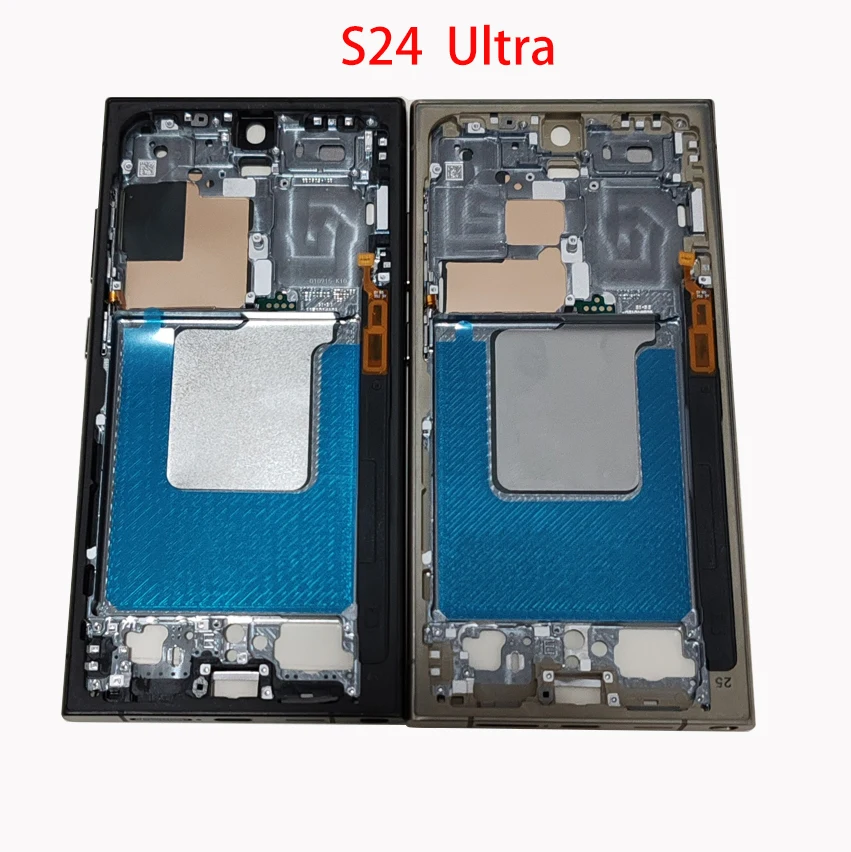 1Pcs For Samsung Galaxy S24 Ultra Middle Frame Plate Housing Board LCD Support Faceplate Bezel Spare Part