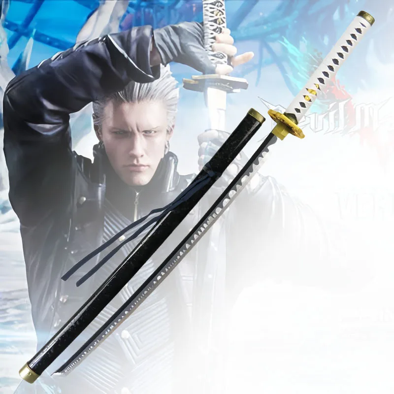 Espada Yamato Katana Devil May Cry 5, espada Ninja Vergil Yamato Sabre, accesorio de Cosplay, espada samurái Katana japonesa de tamaño Real, 41 pulgadas/104cm