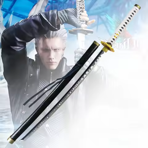 41in/104cm Yamato Katana Devil May Cry 5 Ninja Sword Vergil Yamato Sabre Cosplay Prop Real Size Japanese Katana Samurai Sword