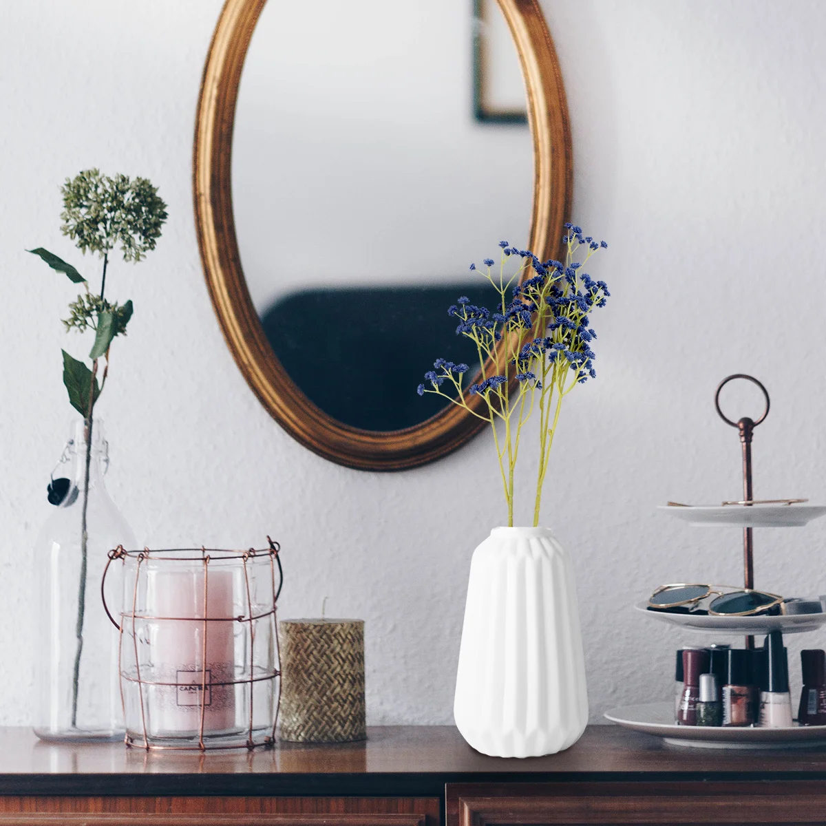 

2Pcs Artificial Flower Gypsophila Simulation Plastic Baby's Breath for Home Wedding Room Cafe Decoration Long-Lasting Display