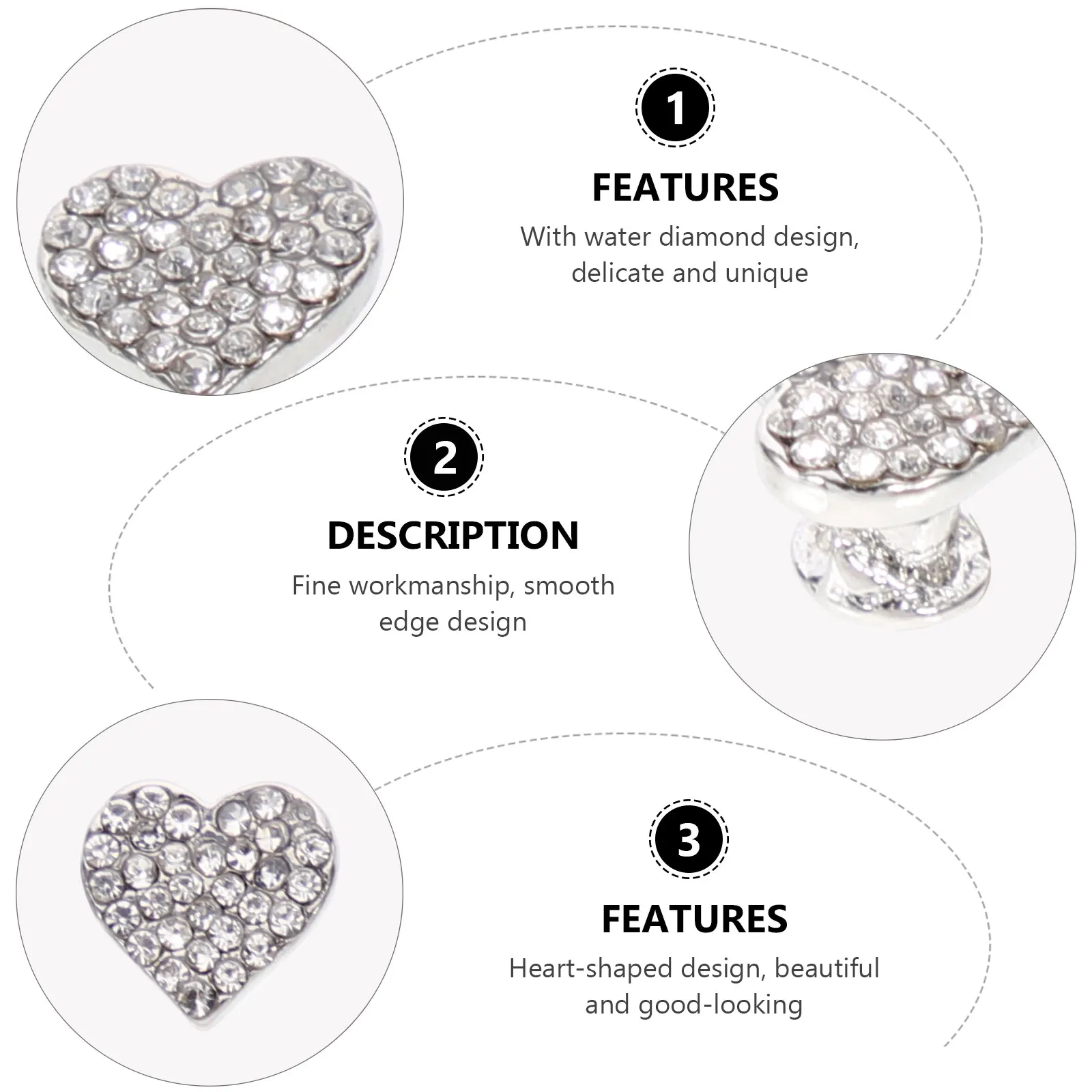 3 szt. Ozdoby do paska zegarka, metalowe dekoracje na pasek, odporne na zarysowania akcesoria do paska zegarka, unisex