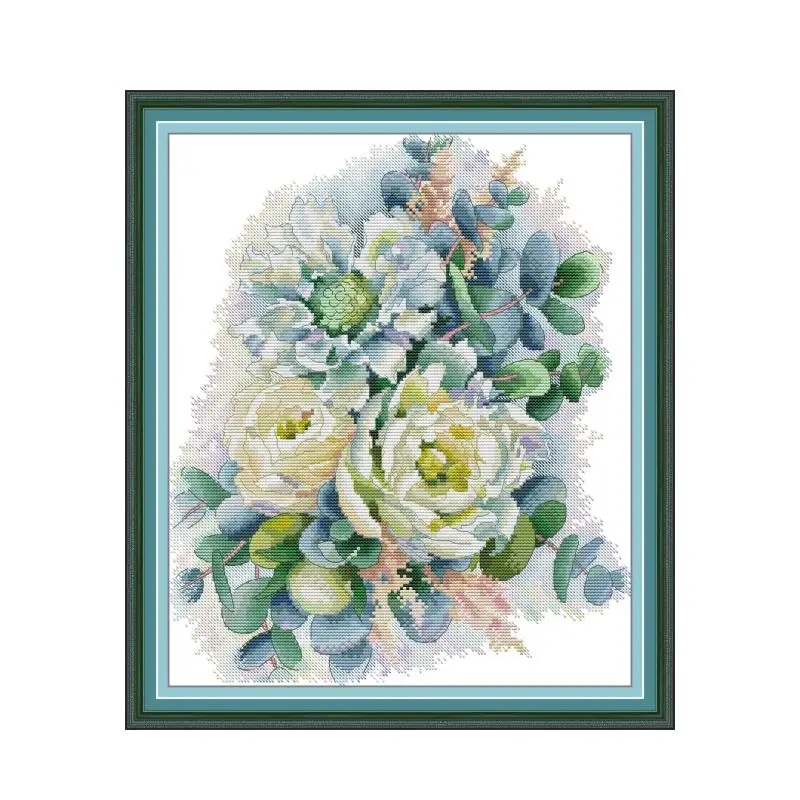 Tree peony cross stitch kit  14ct 11ct count print canvas hand sew cross-stitching embroidery handmade needlework