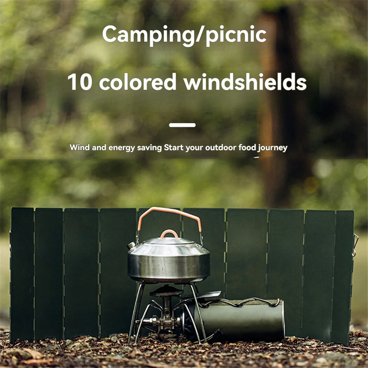 N18r fogão ao ar livre placa à prova de vento capa portátil acampamento dobrável capa à prova de vento fogão tol