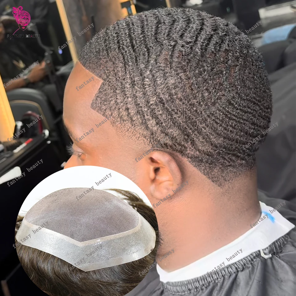 

Необнаружимые 10 мм/12 мм глубокие волны афро-мужские черные натуральные волосы протез человеческих волос 8 мм вьющиеся прочные тонкие моно мужские парики из искусственной кожи