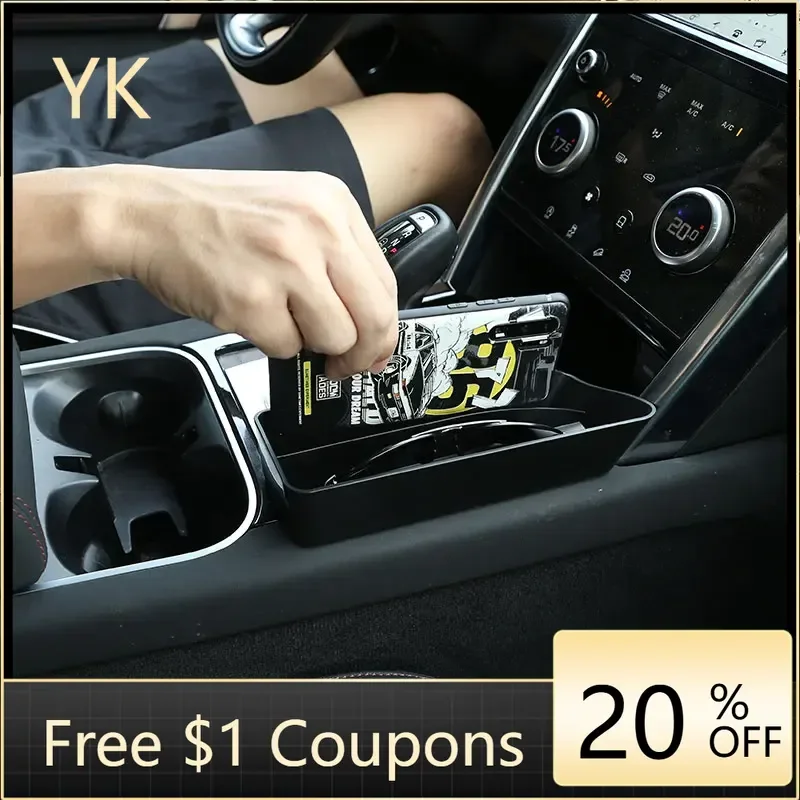 

For Land Rover Discovery Sport 2020-2024 ABS Black Car Gear Shift Side Storage Box Organizer Tray Interior Car Accessories
