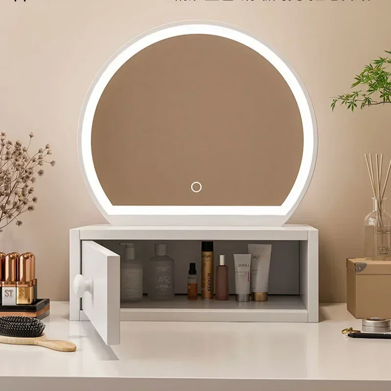 Modern Round Mirror Makeup Led Jewelry Storage Decorative Mirrors Nordic Style Room Decoration