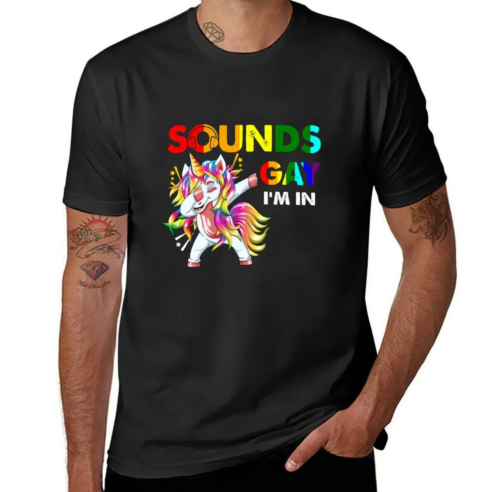 Sounds Gay I'm In T-Shirt blacks customizeds cute tops workout shirts for men