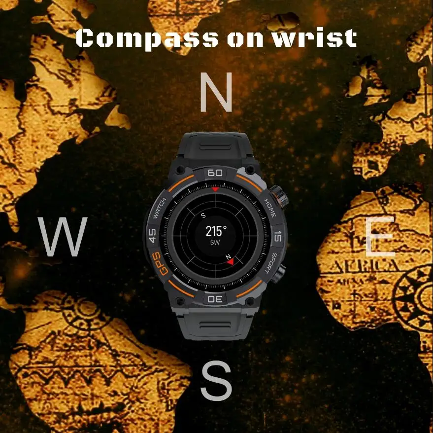 NORTH EDGE GPS Smart Watch 360*360 HD Screen IP68 Waterproof Altitude Barometer Compass Tracking Smartwatch for Men VS Stratos 3