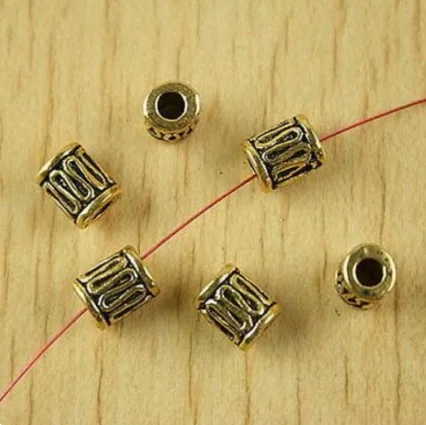 

30pcs 8.1x5.8mm hole2.9mm daek gold curved wire tube spacer beads HWH2061
