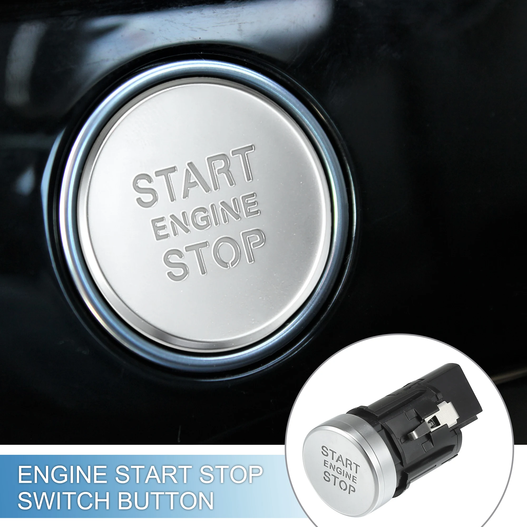 UXCELL Push Button Starter Switch No.4G1905217A Engine Start Stop Switch Button for Audi A6 2016-2018 Silver Tone