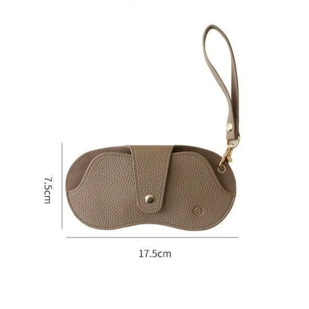 Portátil pendurado óculos saco lichia padrão couro do plutônio óculos saco de armazenamento óculos cor sólida titular